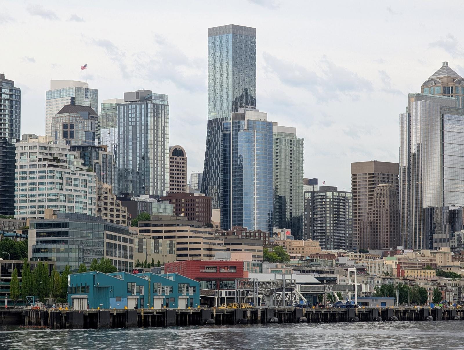 Downtown Seattle skyline viewed from the Belltown waterfront.